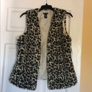 Holiday party leopard vest